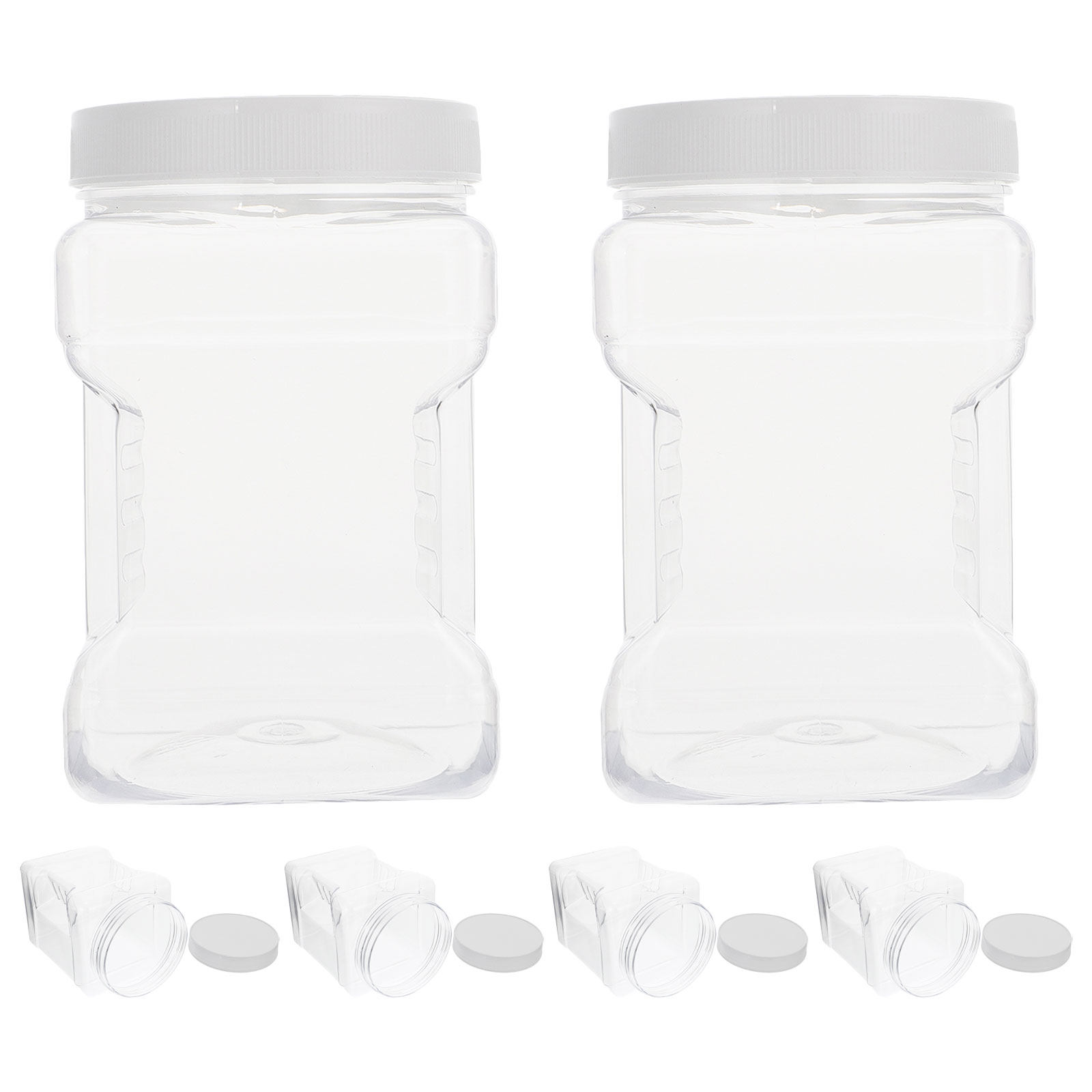 Food Storage Airtight - 6 Recipientes Cuadrados Transparentes de Plástico,
