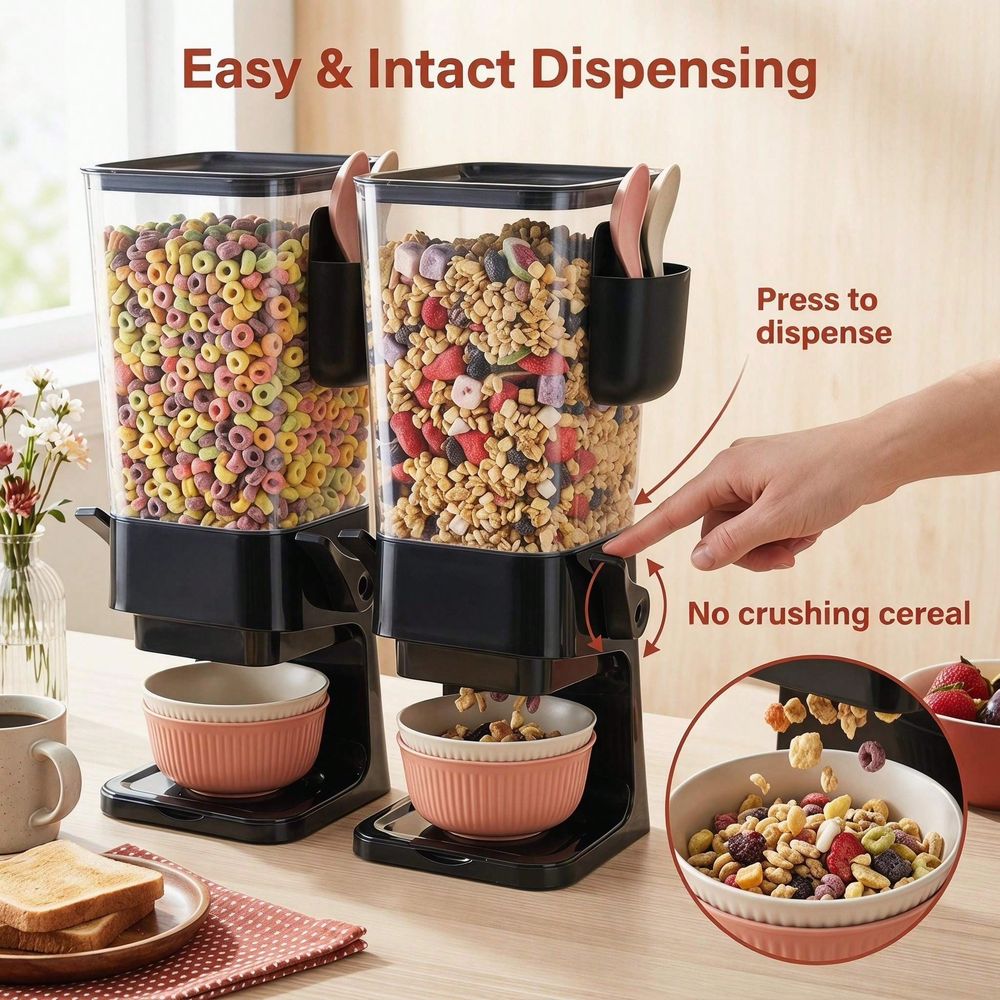 Food Storage No Pantry - Dispensador de granos con tapa para