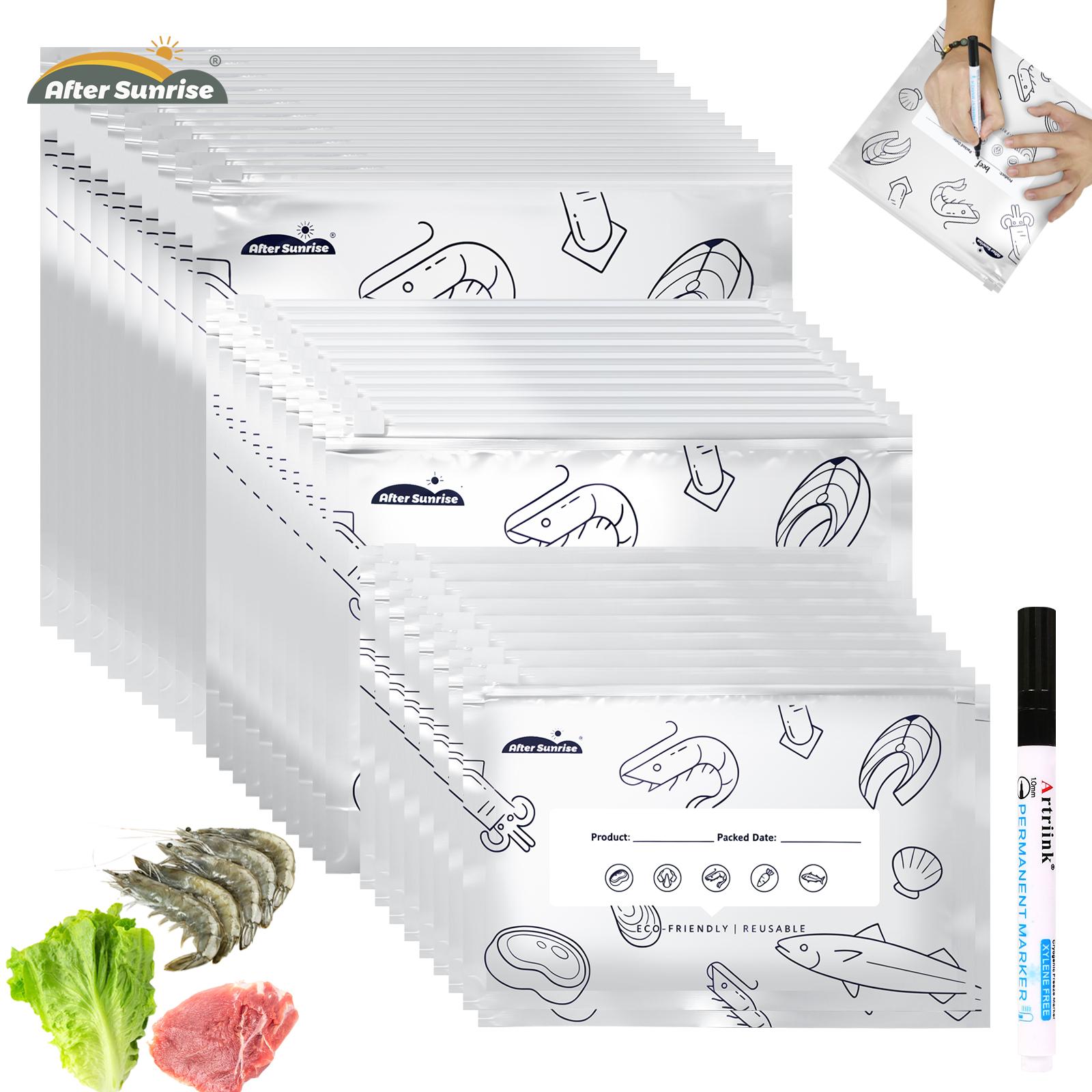 Food Storage Zipper Bags - 【Alimentos Refrigerados】Bolsas de Almacenamiento Reutilizables de