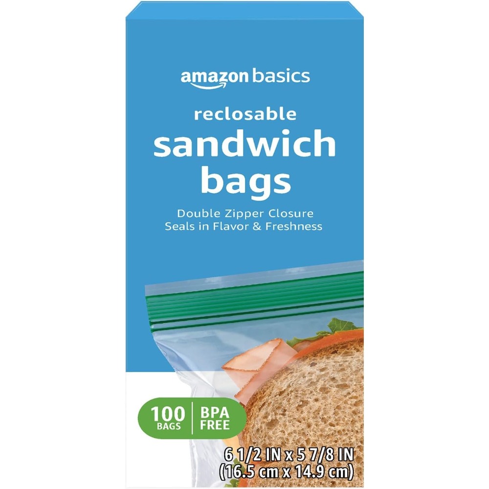Food Storage Zipper Bags - Paquete de 100 Bolsas Transparentes Reutilizables