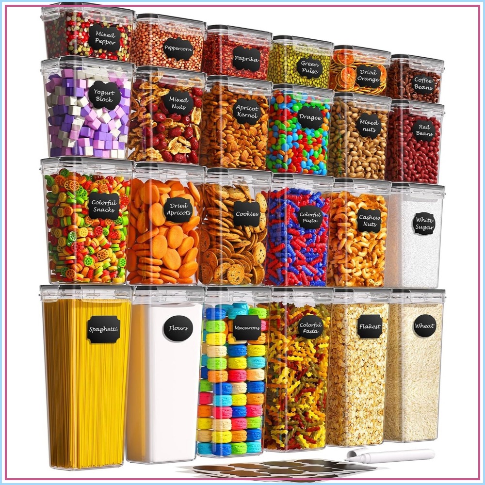Food Storage Airtight - 24 Recipientes Herméticos para Almacenamiento de