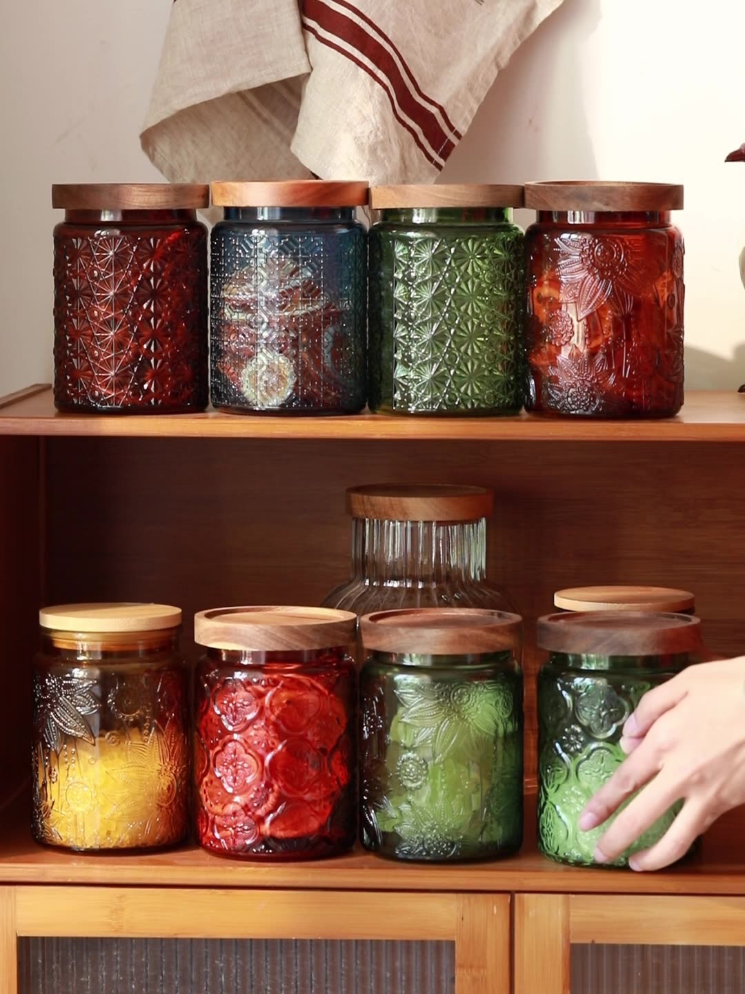 Food Storage Glass Box - Tarro de almacenamiento de vidrio Vintage