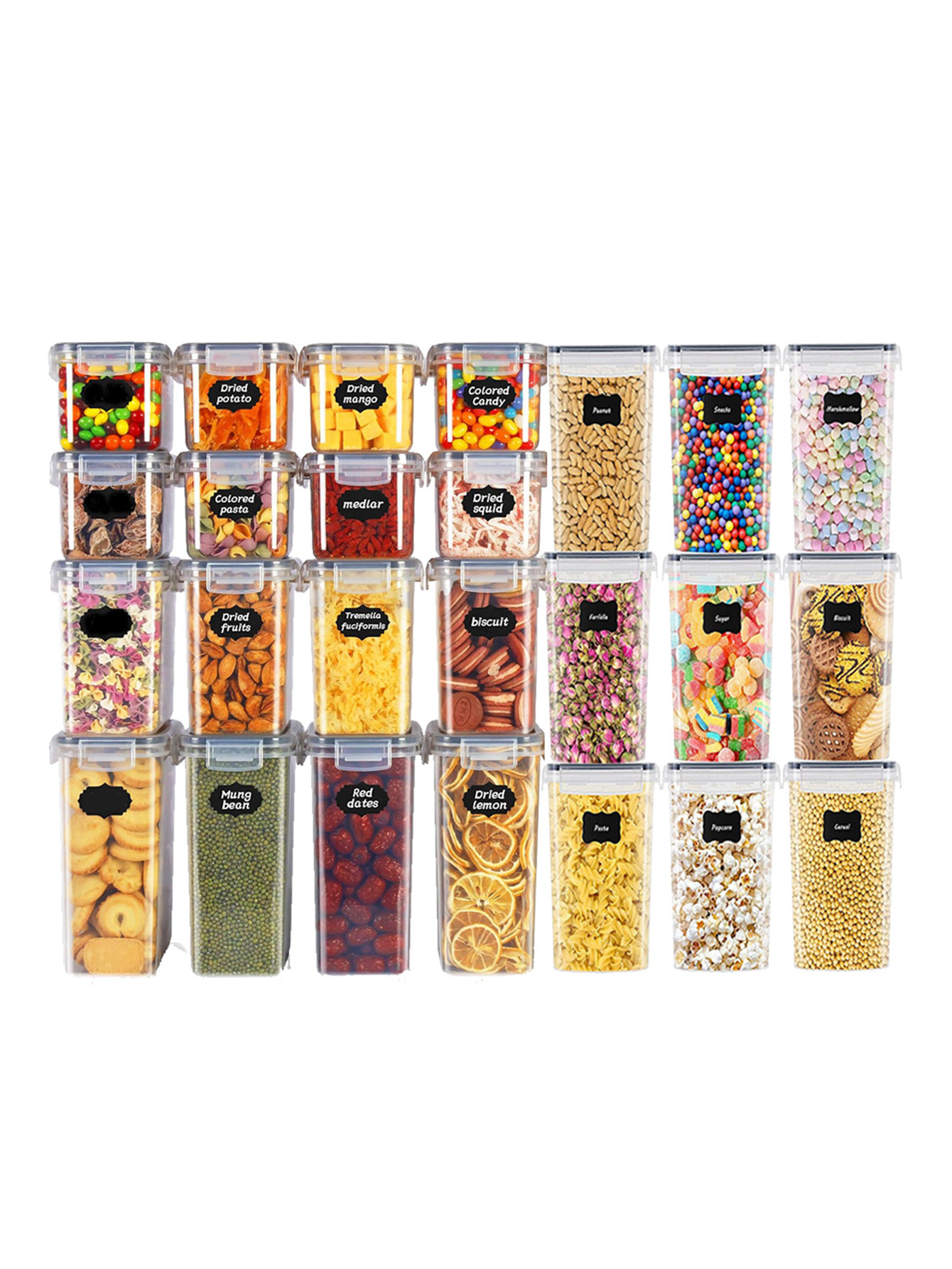 Food Storage Containers Set - 48 recipientes herméticos para almacenamiento de