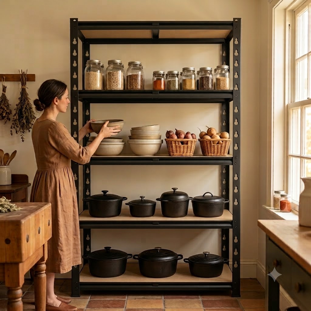 Food Storage No Pantry - Estantería Metálica Delgada de 5 Niveles,