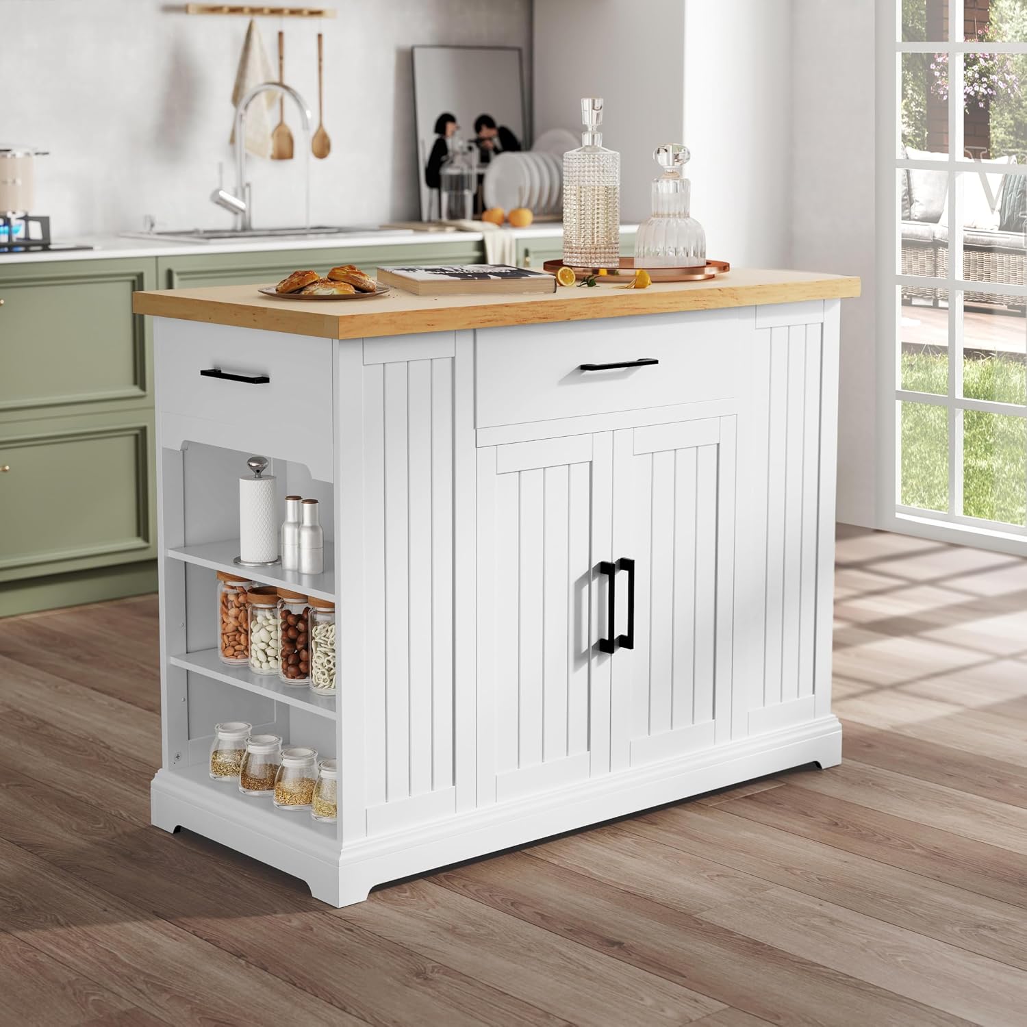 Carrito de cocina móvil blanco - Food Storage On Wheels reseña y precio