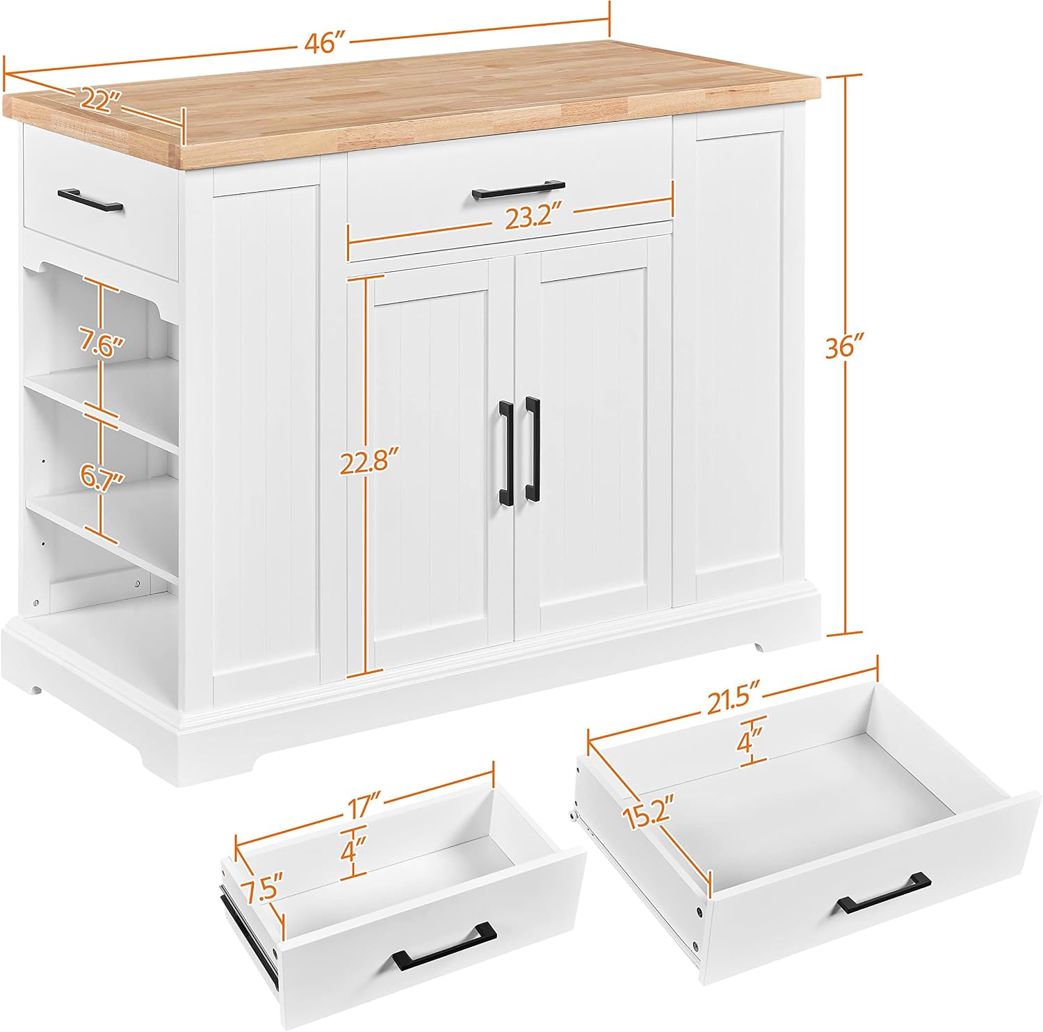 Carrito de cocina móvil blanco - Food Storage On Wheels reseña y precio