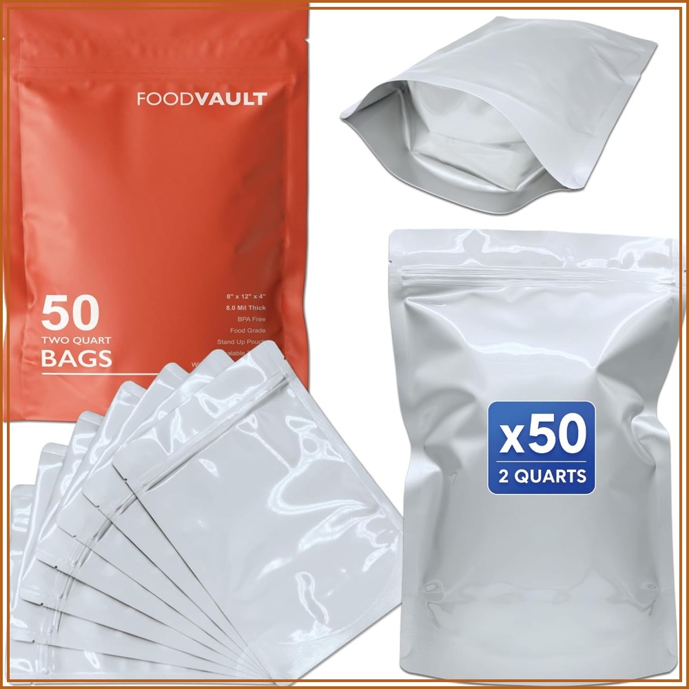 Bolsas de Mylar de 2 Cuartos d - Food Storage For Long Term reseña y precio