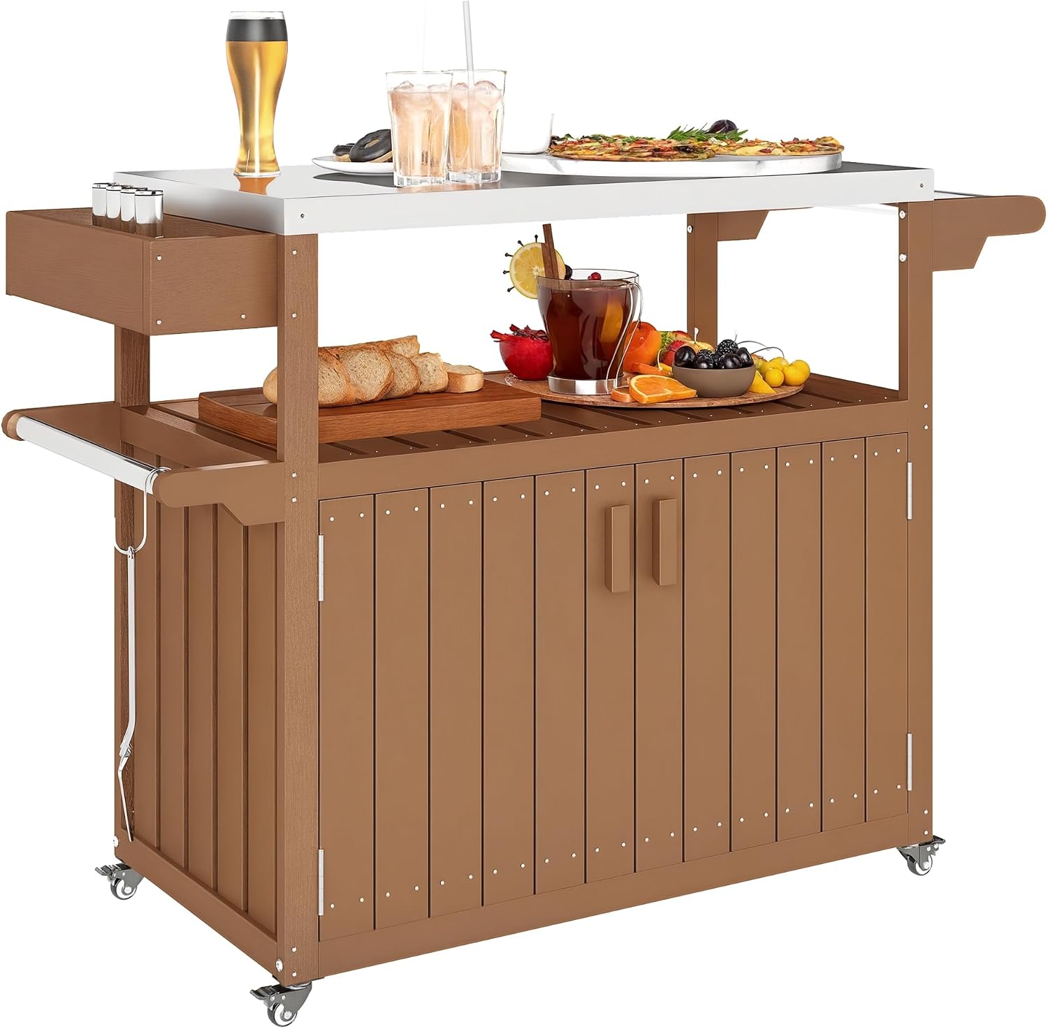 Carrito de bar para exteriores - Food Storage On Wheels reseña y precio