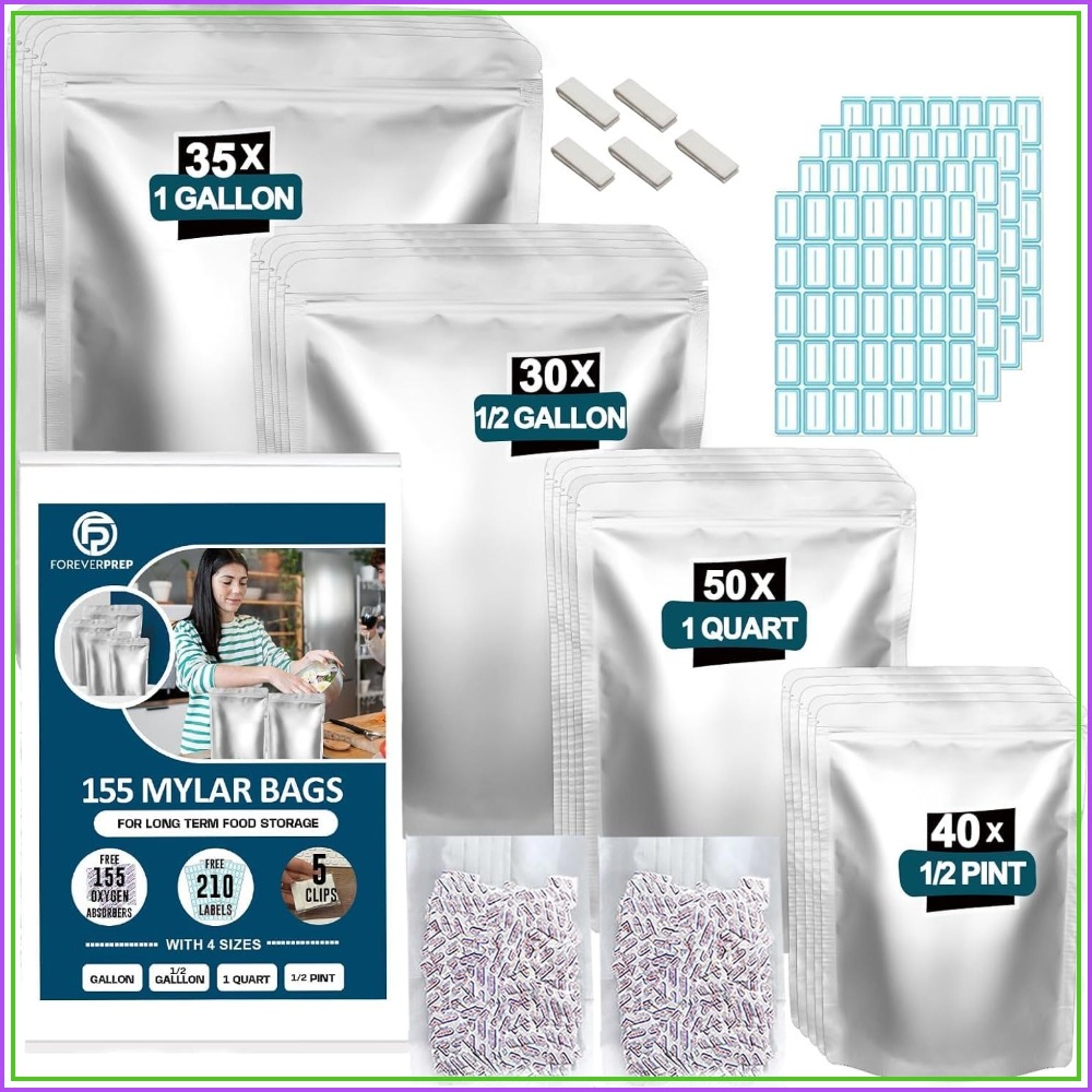 155 Bolsas de Mylar con 155 Ab - Food Storage For Long Term reseña y precio