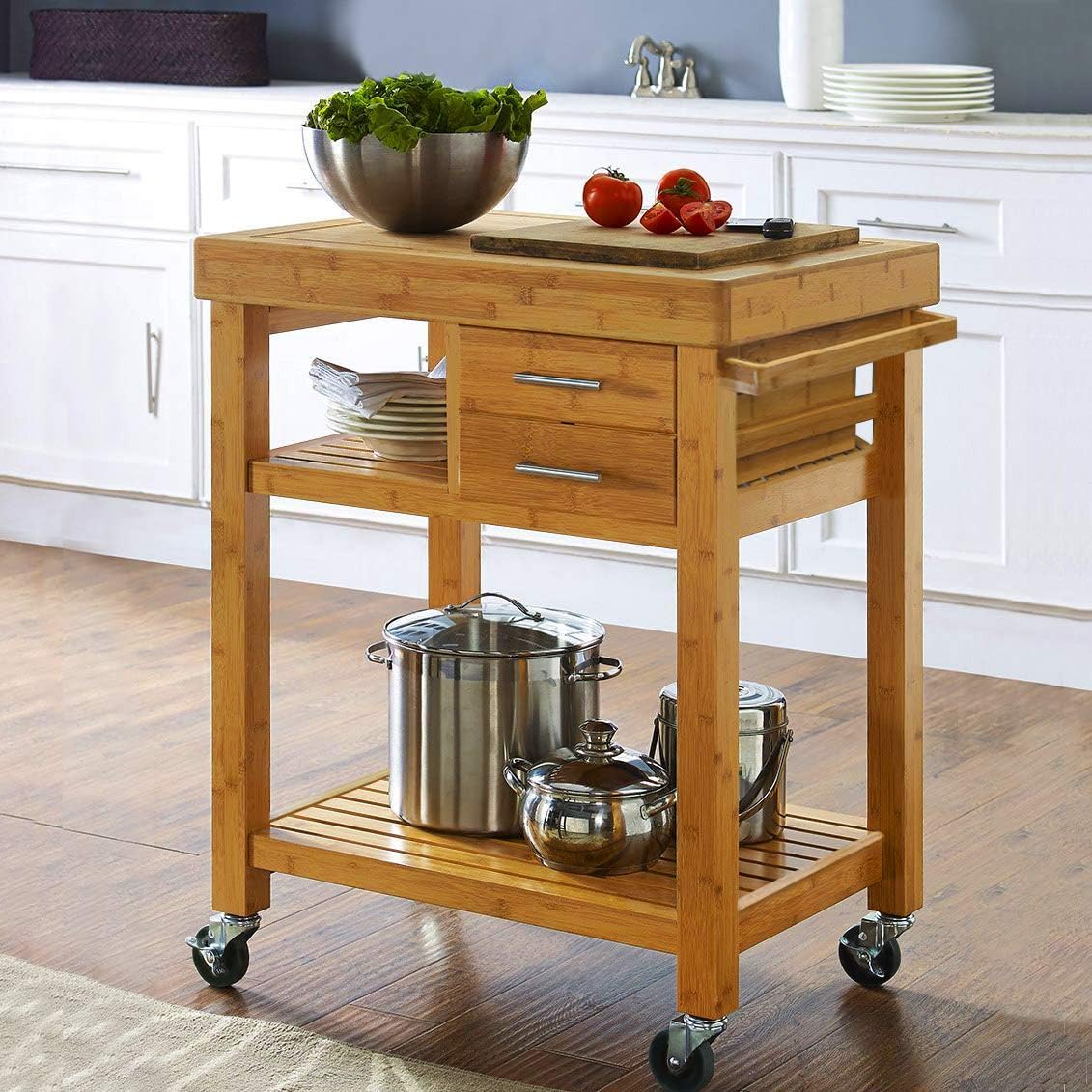 Carrito de cocina rodante con  - Food Storage On Wheels reseña y precio