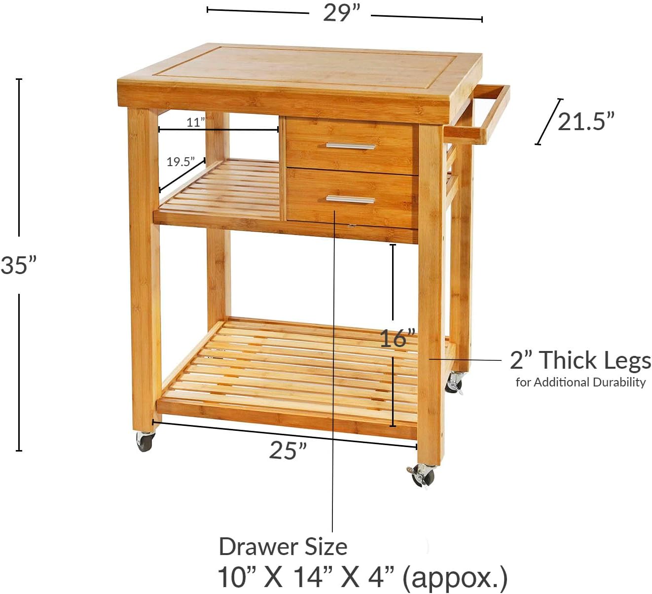Carrito de cocina rodante con  - Food Storage On Wheels reseña y precio