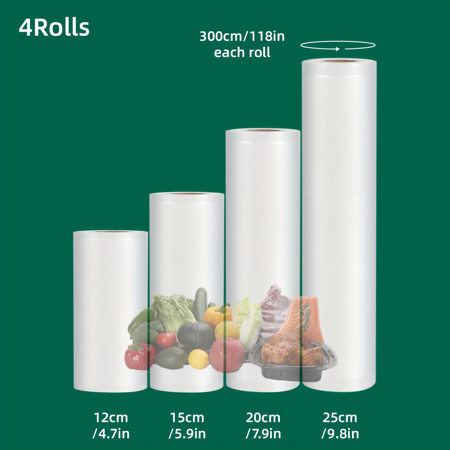 Paquete de 4 Rollos para Sella - Food Storage Vacuum Seal reseña y precio